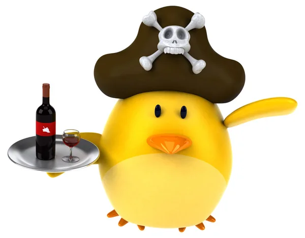 Zeichentrickfigur mit Wein — Stockfoto