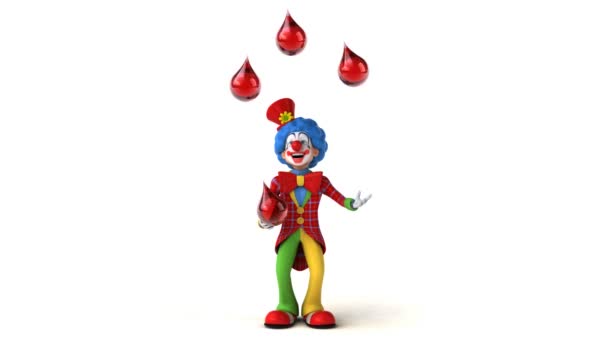 Clown juggling with drops — Stock Video