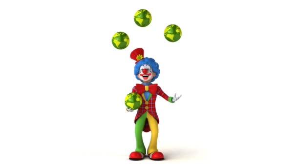 Clown jongleren met bollen — Stockvideo