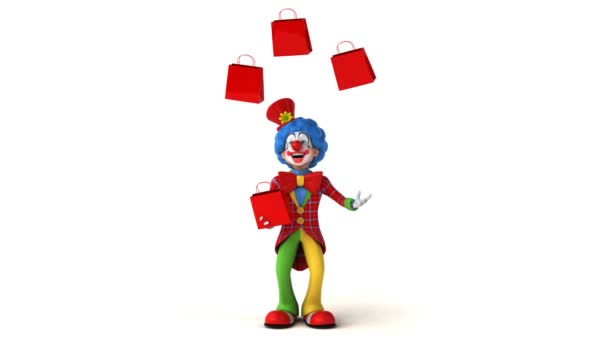 Clown jongleren met zakken — Stockvideo