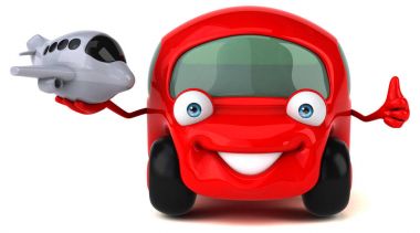 Uçak ile eğlenceli çizgi film karakteri