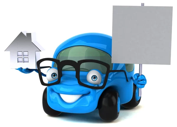 Personagem de desenho animado com casa — Fotografia de Stock