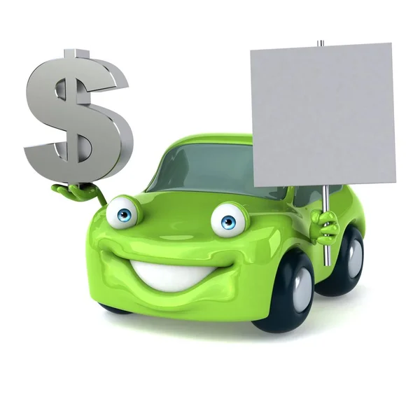 Fun cartoon character with dollar — Stock Photo, Image