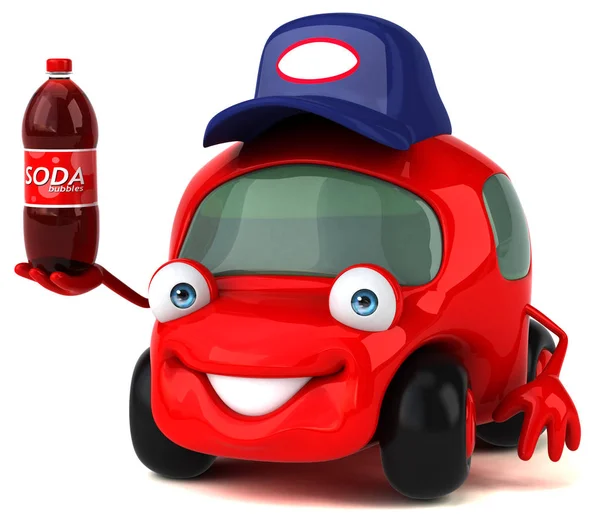 Fun cartoon character with soda — Stock Photo, Image