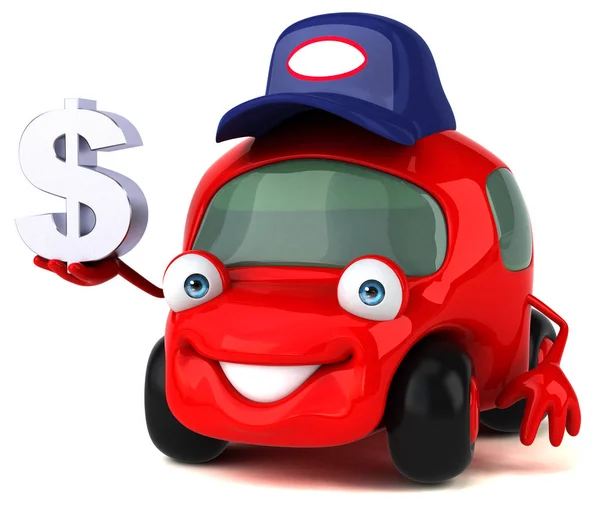 Fun cartoon character with dollar — Stock Photo, Image