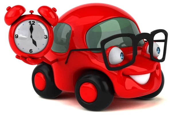 Fun cartoon character with clock — Stock Photo, Image