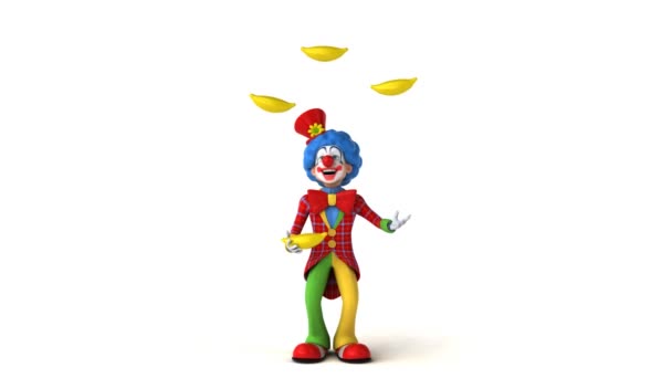 Clown juggling with bananas — Stock Video