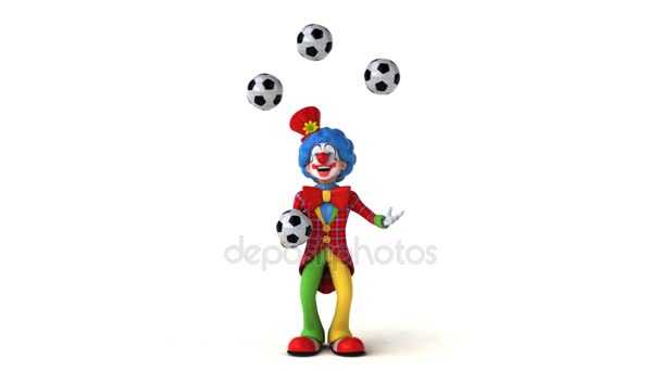 Clown jongleren met ballen — Stockvideo