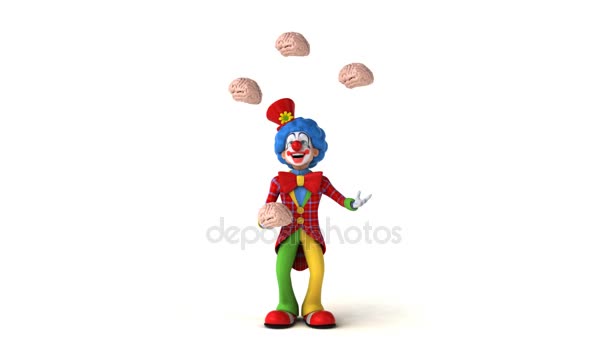 Clown juggling with brains — Stock Video