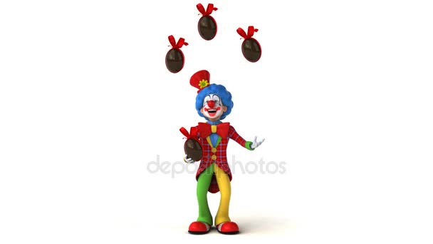 Clown jongler avec des œufs de Pâques — Video