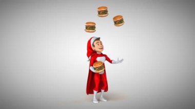 Noel Baba hamburger ile hokkabazlık 