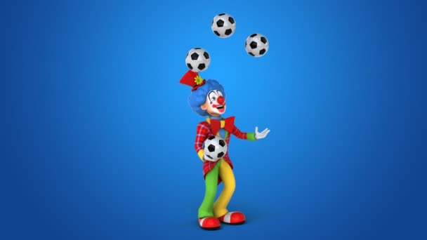 Klaun, žonglování s míčky — Stock video