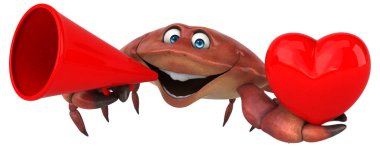 Kalp ile eğlenceli çizgi film karakteri 