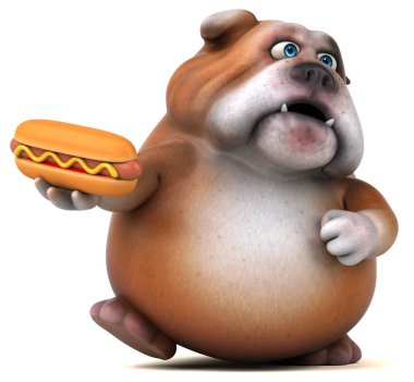 Eğlenceli çizgi film karakteri ile sosisli 