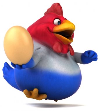 Holding Fransız piliç yumurta - 3d çizim