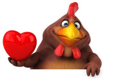 Kalp ile eğlenceli çizgi film karakteri 