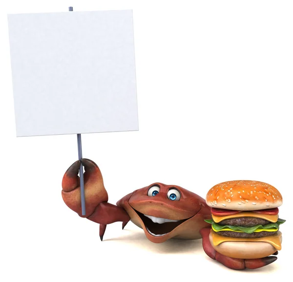 Zeichentrickfigur mit Hamburger — Stockfoto