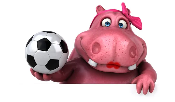Смішний персонаж мультфільму з м'ячем — стокове фото