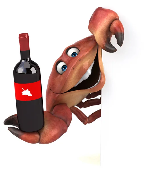 Lustige Cartoon-Figur mit Wein — Stockfoto