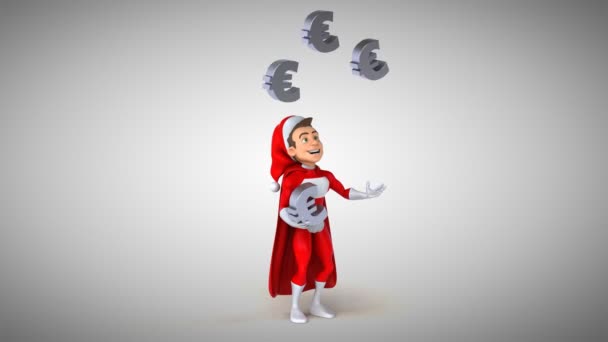 Weihnachtsmann jongliert mit Euro-Zeichen