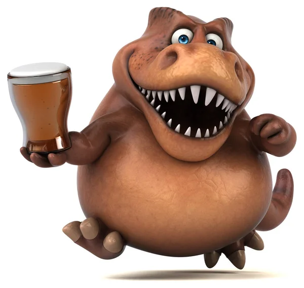 Смішний мультяшний персонаж з пивом — стокове фото