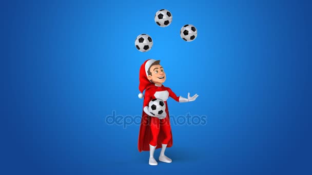 Père Noël jongler avec des boules — Video
