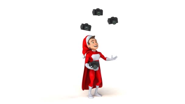 Père Noël jongler avec les caméras — Video