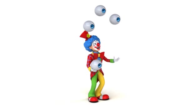 Клоун жонглирует глазами — стоковое видео