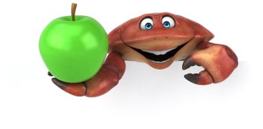 Apple ile eğlenceli çizgi film karakteri