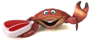 Eğlenceli çizgi film karakteri etli  