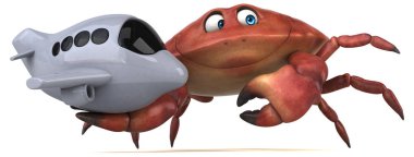 Uçak ile eğlenceli çizgi film karakteri