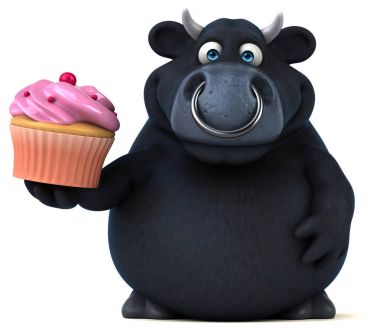 çizgi film karakteri ile cupcake