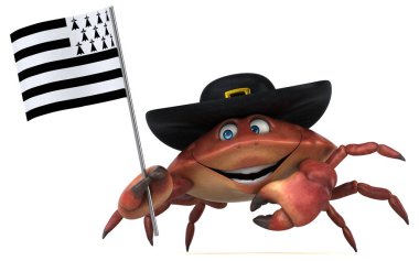 Eğlenceli Yengeç karakter  