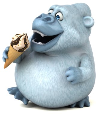 çizgi film karakteri dondurma ile