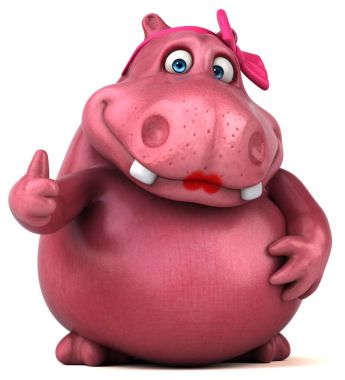 Pembe Hippo - illüstrasyon