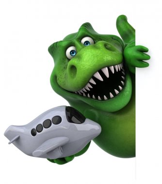 Uçak ile eğlenceli çizgi film karakteri