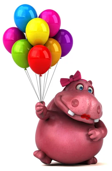 Postać z kreskówki zabawa z balonami — Zdjęcie stockowe