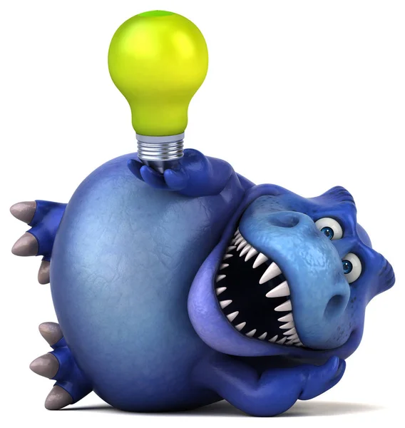 Cartoon character with light bulb — Stock Photo, Image