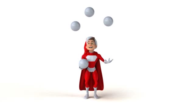 Weihnachtsmann jongliert mit Bällen — Stockvideo