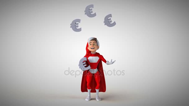 Giocoleria di Babbo Natale con cartelli in euro — Video Stock