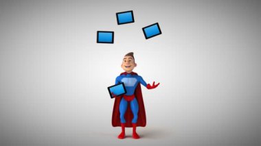 Tablet ile hokkabazlık eğlenceli süper kahraman 