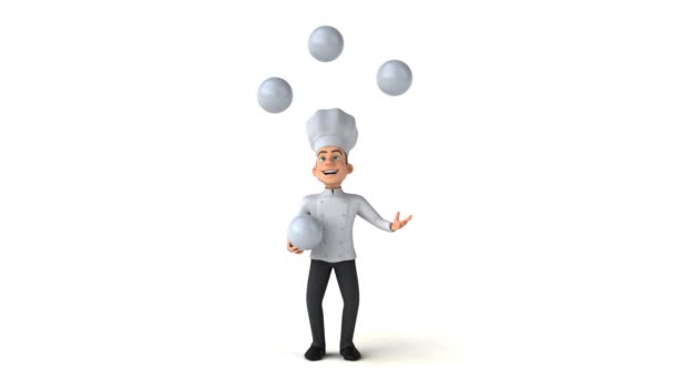 Chef personnage jongler avec des boules — Video