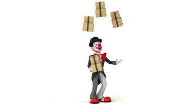 Kutuları ile hokkabazlık palyaço