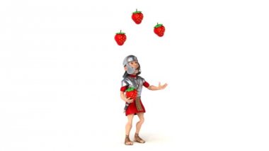 Romalı asker çilek ile hokkabazlık 