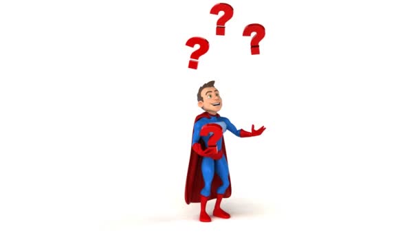 Super Hero Juggling Questions Animation — Stock Video