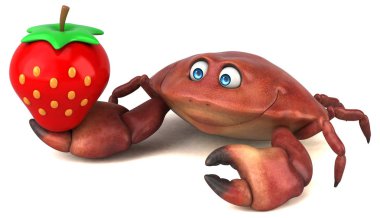 Çilek ile eğlenceli çizgi film karakteri 