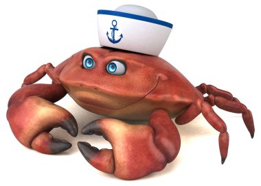 Eğlenceli Yengeç karakter  