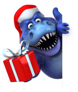 dinozor Noel Baba şapkalı 