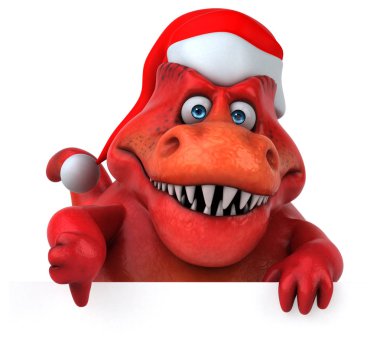 dinozor Noel Baba şapkalı 