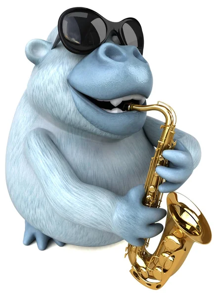 çizgi film karakteri ile müzik enstrümanı